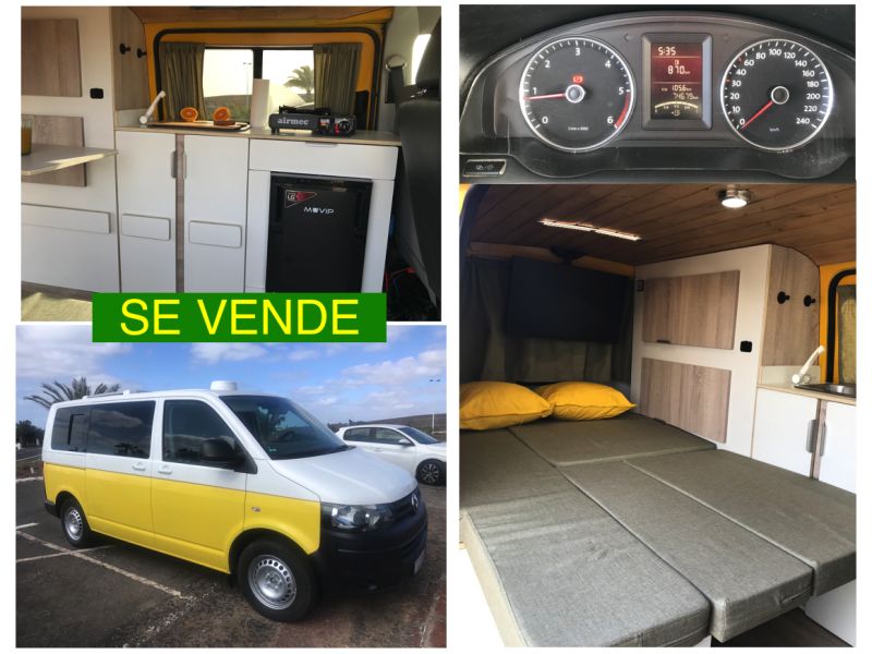 En venta Volkswagen Transporter T5 Camper Amarillo 2012 Las Palmas foto 1