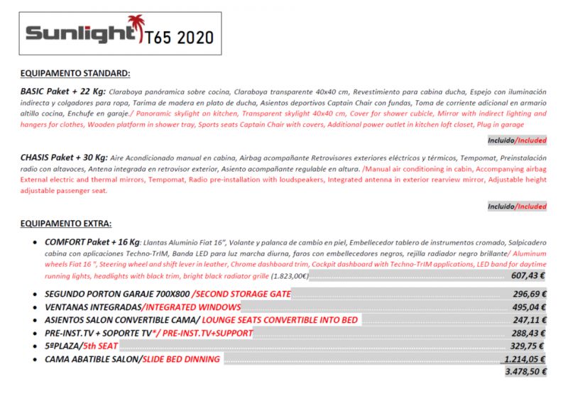 En venta Sunlight T65 Blanco 2021 Castellón foto 2